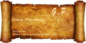 Gere Perenna névjegykártya